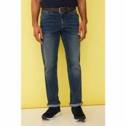 F&F Blue Straight Mid Wash Jeans -F&F Shop unnamed file 1005