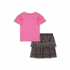 F&F Pink Rara Skirt And T-Shirt Set 3 F&F Pink Rara Skirt And T-Shirt Set -F&F Shop unnamed file 111