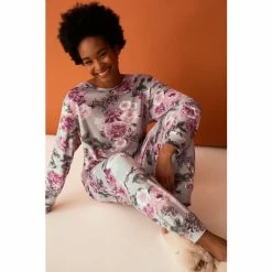 F&F Pink Emma Floral Fleece Pack PJ's -F&F Shop unnamed file 1161