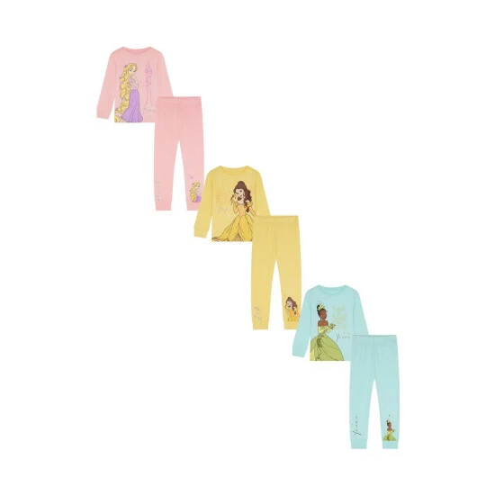 F&F Green Princess Pyjamas 3 Pack 3 F&F Green Princess Pyjamas 3 Pack