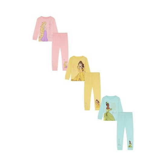 F&F Green Princess Pyjamas 3 Pack 5 F&F Green Princess Pyjamas 3 Pack - Image 3
