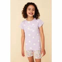 F&F Happy Days Rib Pyjamas 2 Pack