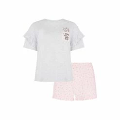 F&F Grey Disney Marie Frill Short Pyjama Set -F&F Shop unnamed file 1295