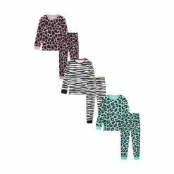 F&F Purple Animal Print AOP Pyjamas 3 Pack
