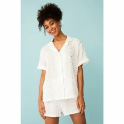 F&F White Foil Print Revere Short Pyjama Set