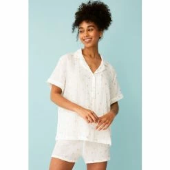 F&F White Foil Print Revere Short Pyjama Set -F&F Shop unnamed file 1353