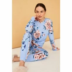 F&F Blue Floral Pyjama Set -F&F Shop unnamed file 1386