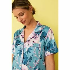 F&F Pink Tropical Satin Revere Set -F&F Shop unnamed file 1399