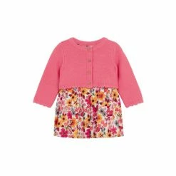 F&F Pink Floral Cardigan And Dress