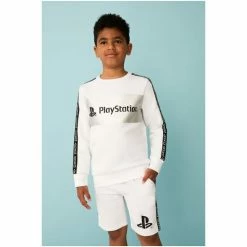 F&F White Playstation Sweatshirt And Shorts Set
