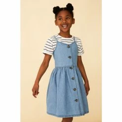 F&F Blue Denim Button Through Dress Set