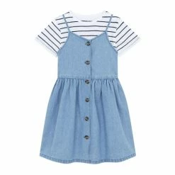 F&F Blue Denim Button Through Dress Set 3 F&F Blue Denim Button Through Dress Set -F&F Shop unnamed file 166