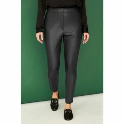 F&F Skinny Khaki Green PU Trousers