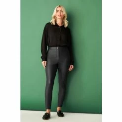 F&F Skinny Khaki Green PU Trousers -F&F Shop unnamed file 1683