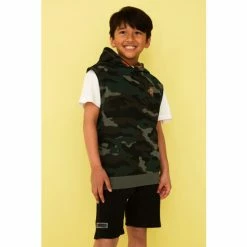 F&F Black Camo Sleeveless Sweat And T-Shirt Set