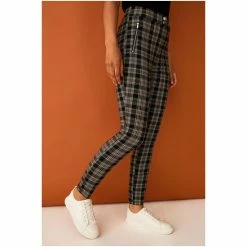 F&F Bengaline Check Black Skinny Trousers