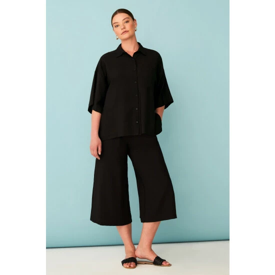 unnamed-file-1723.jpg F&F Black Textured Satin Culotte Trousers -F&F Shop unnamed file 1723