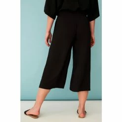 F&F Black Textured Satin Culotte Trousers 4 F&F Black Textured Satin Culotte Trousers -F&F Shop unnamed file 1725