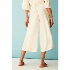 F&F Cream Textured Satin Culotte Trousers 4 F&F Cream Textured Satin Culotte Trousers -F&F Shop unnamed file 1731