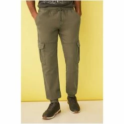 F&F Brown Cuff Cargo Slim Trousers -F&F Shop unnamed file 1754