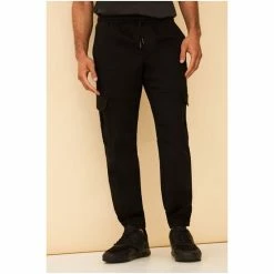 F&F Black Cuff Cargo Slim Trousers