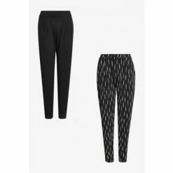 F&F Black Jersey Trousers 2 Pack