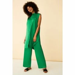 F&F Green Satin Wide Leg Belted Trousers 3 F&F Green Satin Wide Leg Belted Trousers -F&F Shop unnamed file 1867