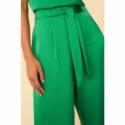 F&F Green Satin Wide Leg Belted Trousers 4 F&F Green Satin Wide Leg Belted Trousers -F&F Shop unnamed file 1868