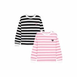 F&F Natural Stripe Sweat T-Shirts 2 Pack 5 F&F Natural Stripe Sweat T-Shirts 2 Pack -F&F Shop unnamed file 1912