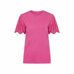 F&F Pink Broderie Sleeve Top -F&F Shop unnamed file 1928
