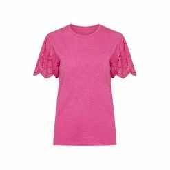 F&F Pink Broderie Sleeve Top -F&F Shop unnamed file 1929