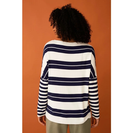 unnamed-file-1931.jpg F&F White Stripe Long Sleeve Scoop Neck T-Shirt -F&F Shop unnamed file 1931