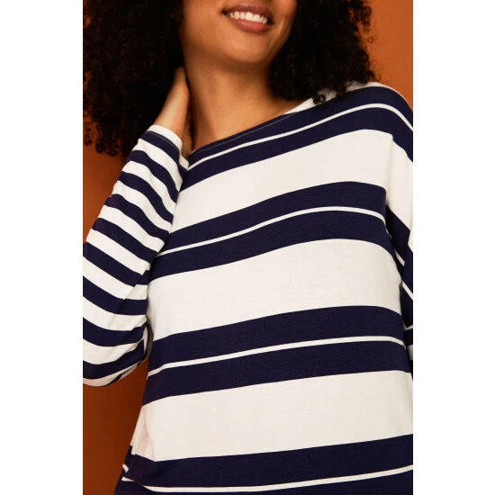 unnamed-file-1933.jpg F&F White Stripe Long Sleeve Scoop Neck T-Shirt -F&F Shop unnamed file 1933