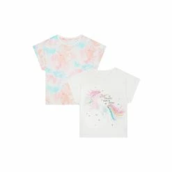 F&F White Unicorn Tie Dye T-Shirts 2 Pack