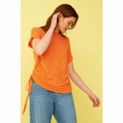 F&F Orange Rouched Side Top T-Shirt