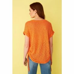 F&F Orange Rouched Side Top T-Shirt -F&F Shop unnamed file 1983