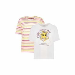 F&F Yellow Pink Resort T-Shirts 2Pk