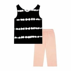 F&F Pink/Black Culotte And Tie Dye Vest Set -F&F Shop unnamed file 206