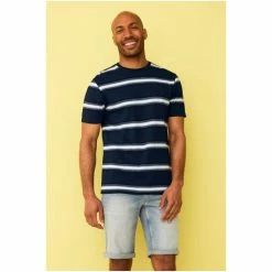 F&F Navy/White Stripe T-Shirt -F&F Shop unnamed file 2067