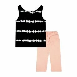F&F Pink/Black Culotte And Tie Dye Vest Set -F&F Shop unnamed file 207