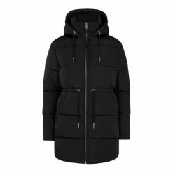 F&F Shower Resistant Black Padded Draw Waist Jacket -F&F Shop unnamed file 2125