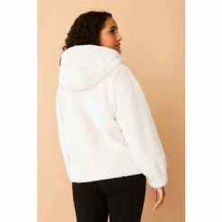F&F Cream Coats Fur Zip Through Jacket -F&F Shop unnamed file 2127
