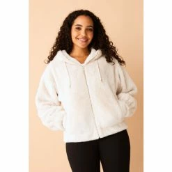 F&F Cream Coats Fur Zip Through Jacket -F&F Shop unnamed file 2128