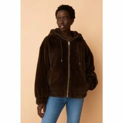 F&F Brown Faux Fur Zip Through Jacket