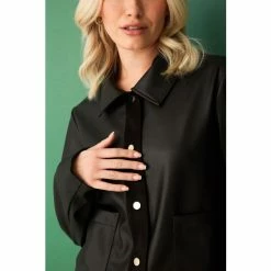 F&F Black PU And Suedette Shacket -F&F Shop unnamed file 2157