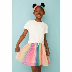 F&F Natural Rainbow Skirt And T-Shirt Set