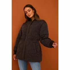 F&F Draw Waist Padded Brown Bomber Jacket 4 F&F Draw Waist Padded Brown Bomber Jacket -F&F Shop unnamed file 2196