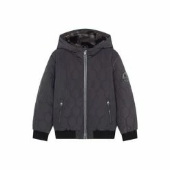 F&F Grey Quilted Hooded Bomber Jacket -F&F Shop unnamed file 2223