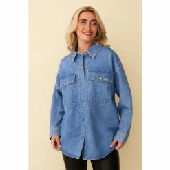 F&F Blue Denim Shacket -F&F Shop unnamed file 2274