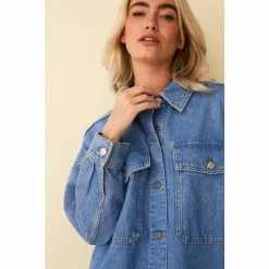 F&F Blue Denim Shacket -F&F Shop unnamed file 2275